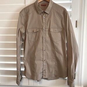 Prada men’s button up tan 45 button pockets